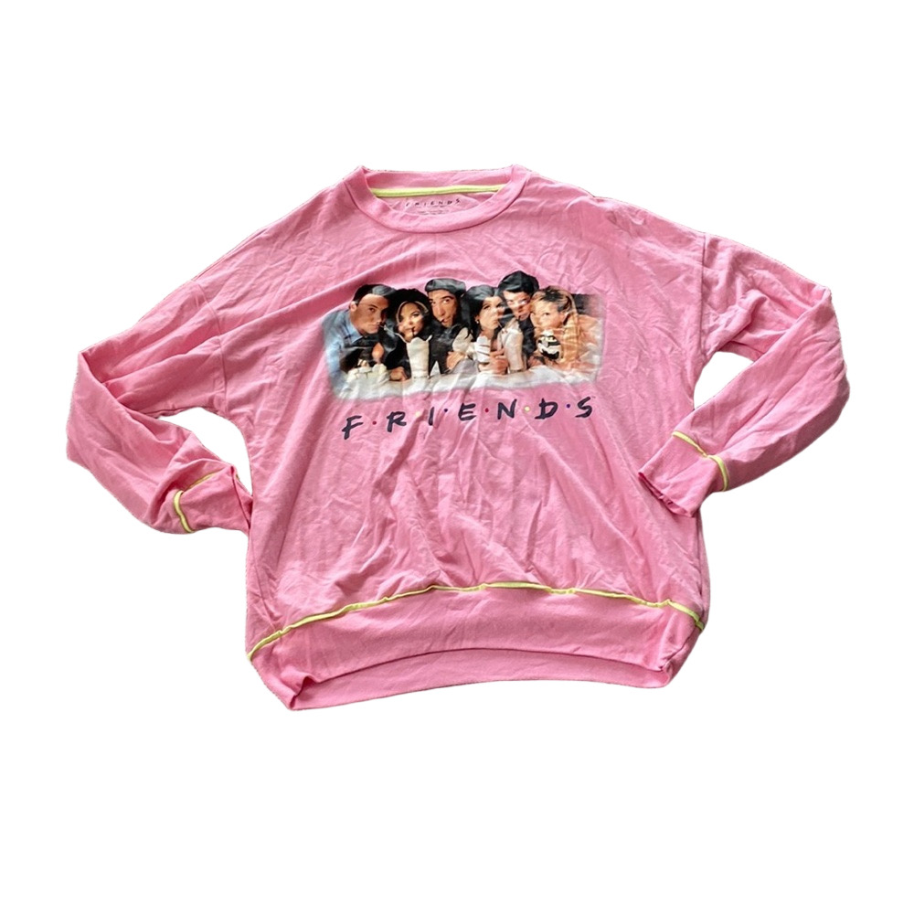 Friends Pink Graphic Sweatshirt TV Show Casual Cozy SIZE XS